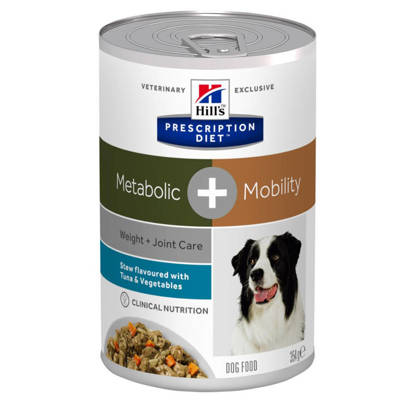 Picture of Hills Prescription Diet Metabolic + Mobility Canine Stew Flavoured with Tuna & Vegetables 12x354G