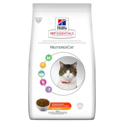 Picture of Hills Science Plan Vet Essentials Young  Adult Neutered Cat Chicken 2.5kg