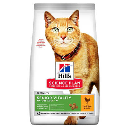 Picture of Hills Science Plan Senior Vitality Mature Adult Cat with Chicken & Rice 1.5kg